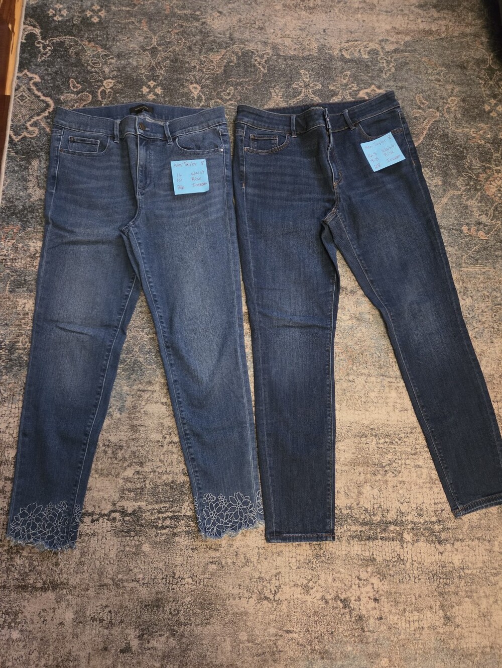 Ann Taylor Skinny Jeans Bundle (2 Pairs) Size 8 - Floral Hem & Curvy Fit